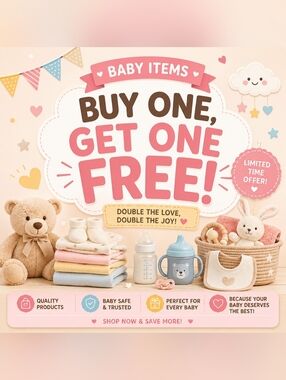 Show Selling New & Preloved Baby Clothes Buy One Get One Free Clothes, Raddles..